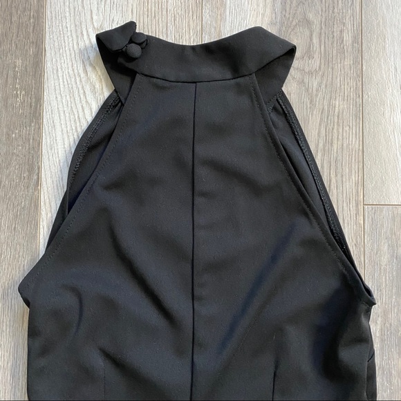 Vintage Ladies’ 1990’s Black Crepe LBD Halter Neck Fitted Cocktail Dress [XS] - Picture 9 of 9